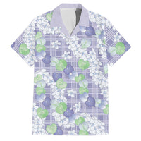 Anthurium Plumeria Lei Pastel Family Matching Short Sleeve Bodycon Dress and Hawaiian Shirt Purple Hawaiian Splendid Palaka LT01 Dad's Shirt - Short Sleeve Purple - Polynesian Pride