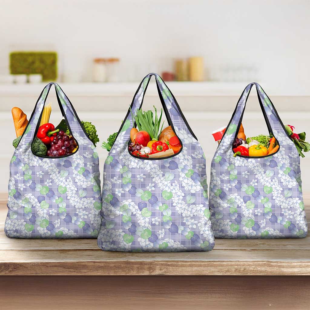Anthurium Plumeria Lei Pastel Grocery Bag Purple Hawaiian Splendid Palaka