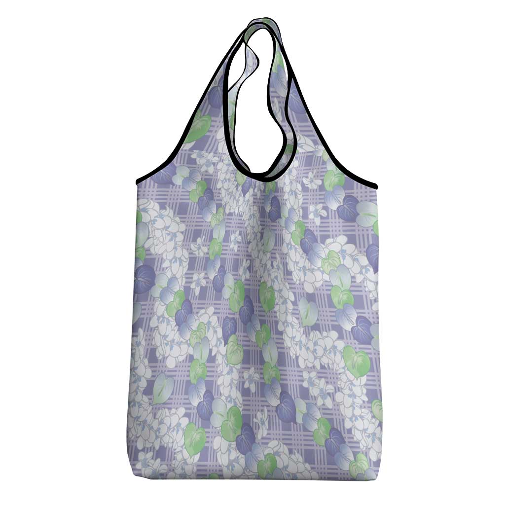 Anthurium Plumeria Lei Pastel Grocery Bag Purple Hawaiian Splendid Palaka