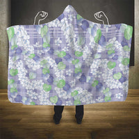 Anthurium Plumeria Lei Pastel Hooded Blanket Purple Hawaiian Splendid Palaka LT01 - Polynesian Pride