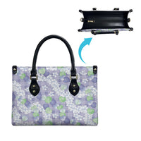 Anthurium Plumeria Lei Pastel Leather Bag Purple Hawaiian Splendid Palaka