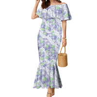 Anthurium Plumeria Lei Pastel Mermaid Dress Purple Hawaiian Splendid Palaka