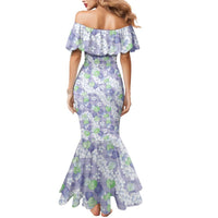 Anthurium Plumeria Lei Pastel Mermaid Dress Purple Hawaiian Splendid Palaka