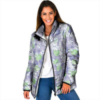 Anthurium Plumeria Lei Pastel Padded Jacket Purple Hawaiian Splendid Palaka