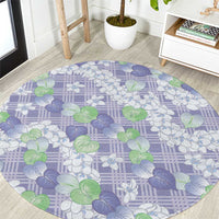 Anthurium Plumeria Lei Pastel Round Carpet Purple Hawaiian Splendid Palaka