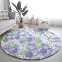 Anthurium Plumeria Lei Pastel Round Carpet Purple Hawaiian Splendid Palaka