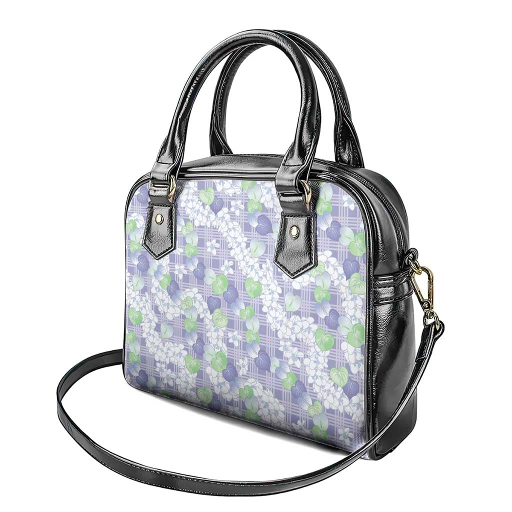 Anthurium Plumeria Lei Pastel Shoulder Handbag Purple Hawaiian Splendid Palaka