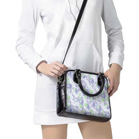 Anthurium Plumeria Lei Pastel Shoulder Handbag Purple Hawaiian Splendid Palaka