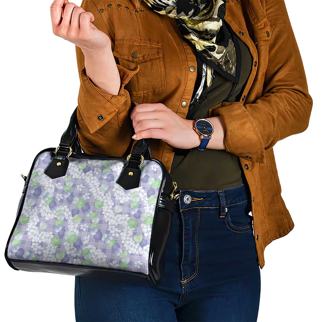 Anthurium Plumeria Lei Pastel Shoulder Handbag Purple Hawaiian Splendid Palaka