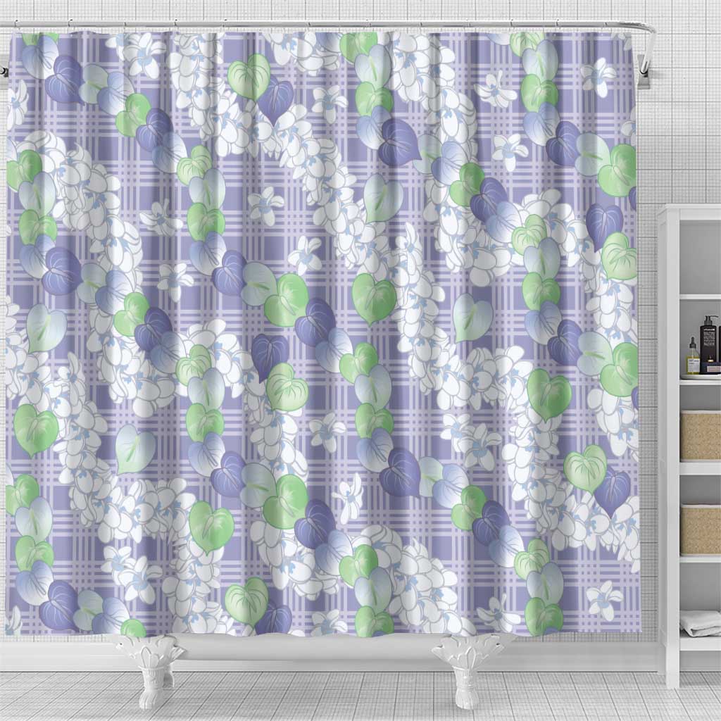 Anthurium Plumeria Lei Pastel Shower Curtain Purple Hawaiian Splendid Palaka