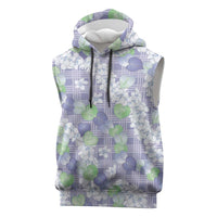 Anthurium Plumeria Lei Pastel Sleeveless Hoodie Purple Hawaiian Splendid Palaka