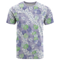 Anthurium Plumeria Lei Pastel T Shirt Purple Hawaiian Splendid Palaka