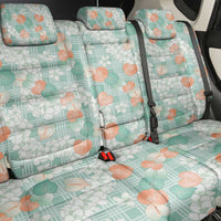 Anthurium Plumeria Lei Pastel Back Car Seat Cover Teal Hawaiian Splendid Palaka LT01 - Polynesian Pride