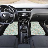 Anthurium Plumeria Lei Pastel Car Mats Teal Hawaiian Splendid Palaka