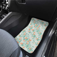 Anthurium Plumeria Lei Pastel Car Mats Teal Hawaiian Splendid Palaka