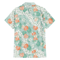 Anthurium Plumeria Lei Pastel Family Matching Summer Maxi Dress and Hawaiian Shirt Teal Hawaiian Splendid Palaka LT01 - Polynesian Pride