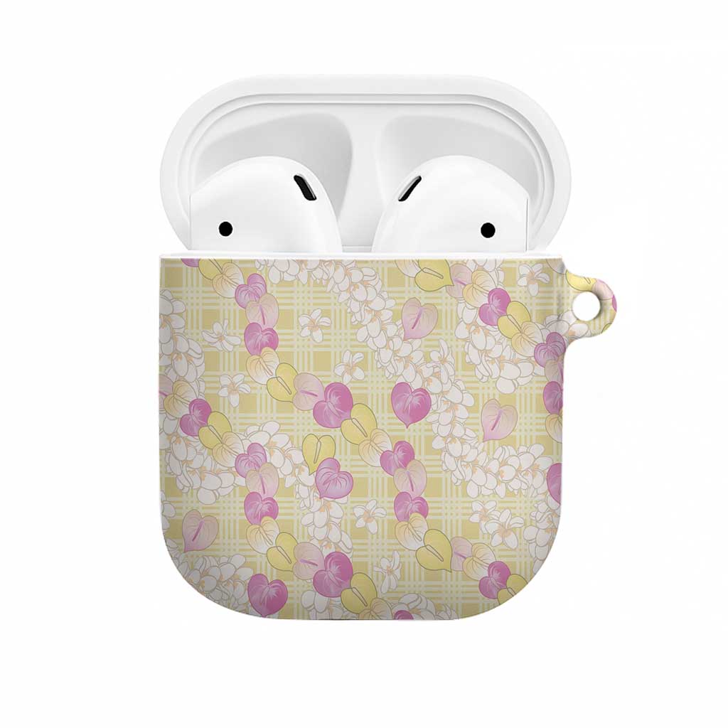 Anthurium Plumeria Lei Pastel AirPods Case Yellow Hawaiian Splendid Palaka