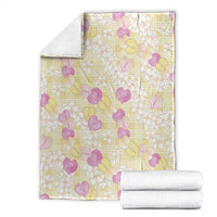 Anthurium Plumeria Lei Pastel Blanket Yellow Hawaiian Splendid Palaka