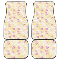 Anthurium Plumeria Lei Pastel Car Mats Yellow Hawaiian Splendid Palaka