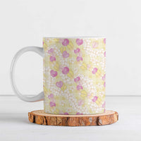 Anthurium Plumeria Lei Pastel Ceramic Mug Yellow Hawaiian Splendid Palaka LT01 Yellow - Polynesian Pride