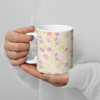 Anthurium Plumeria Lei Pastel Ceramic Mug Yellow Hawaiian Splendid Palaka LT01 - Polynesian Pride