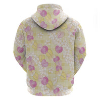 Anthurium Plumeria Lei Pastel Hoodie Yellow Hawaiian Splendid Palaka