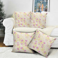 Anthurium Plumeria Lei Pastel Pillow Cover Yellow Hawaiian Splendid Palaka