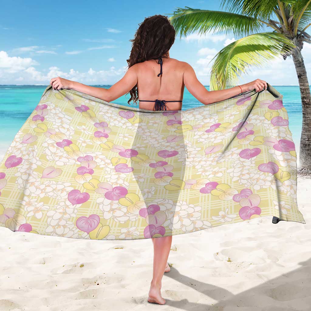 Anthurium Plumeria Lei Pastel Sarong Yellow Hawaiian Splendid Palaka