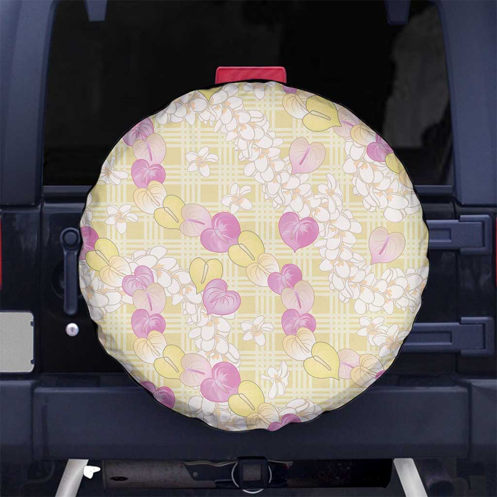 Anthurium Plumeria Lei Pastel Spare Tire Cover Yellow Hawaiian Splendid Palaka