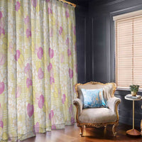 Anthurium Plumeria Lei Pastel Window Curtain Yellow Hawaiian Splendid Palaka