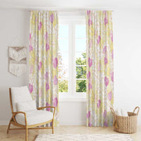 Anthurium Plumeria Lei Pastel Window Curtain Yellow Hawaiian Splendid Palaka