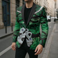 Personalised Maori Matariki Manaia Kakariki Blazer Maori Kowhaiwhai Pattern Galaxy
