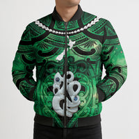 Personalised Maori Matariki Manaia Kakariki Bomber Puffer Jacket Maori Kowhaiwhai Pattern Galaxy