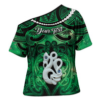 Personalised Maori Matariki Manaia Kakariki Cross Shoulder Shirt Maori Kowhaiwhai Pattern Galaxy