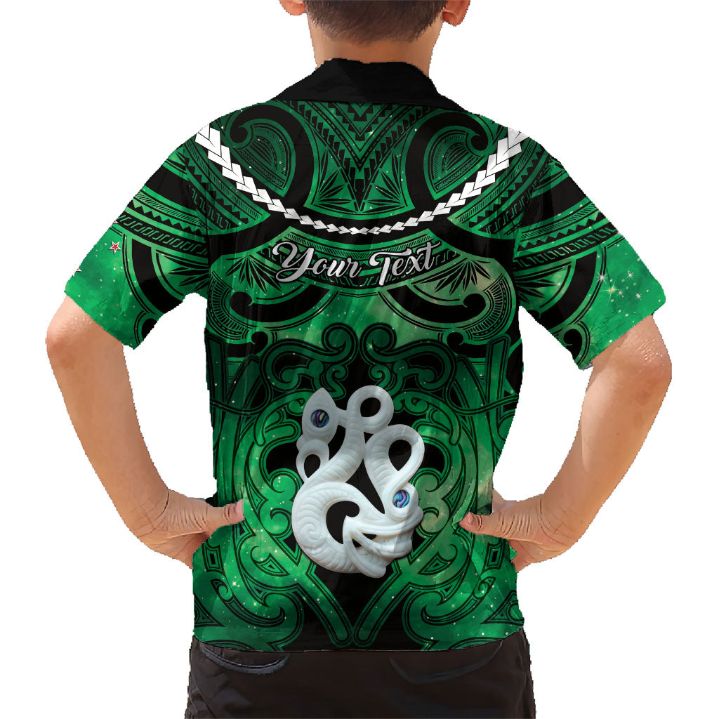 Personalised Maori Matariki Manaia Kakariki Family Matching Mermaid Dress and Hawaiian Shirt Maori Kowhaiwhai Pattern Galaxy LT01 - Polynesian Pride