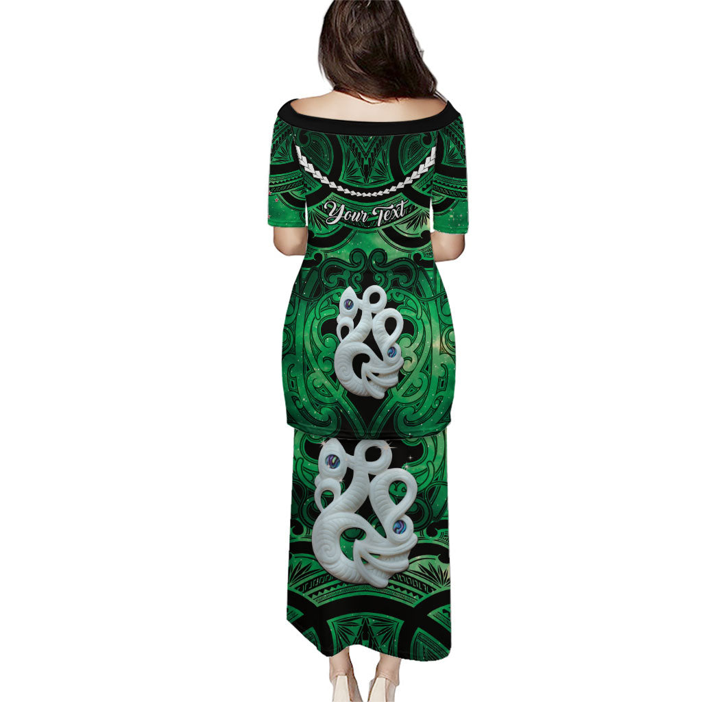 Personalised Maori Matariki Manaia Kakariki Family Matching Puletasi and Hawaiian Shirt Maori Kowhaiwhai Pattern Galaxy LT01 - Polynesian Pride