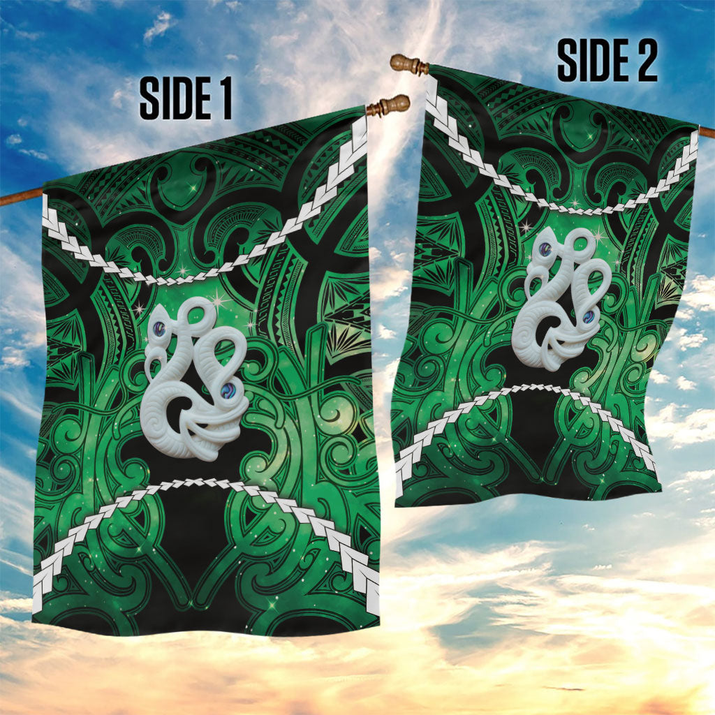 Maori Matariki Manaia Kakariki Garden Flag Maori Kowhaiwhai Pattern Galaxy