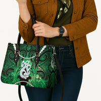 Maori Matariki Manaia Kakariki Leather Bag Maori Kowhaiwhai Pattern Galaxy