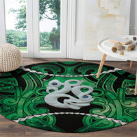 Maori Matariki Manaia Kakariki Round Carpet Maori Kowhaiwhai Pattern Galaxy