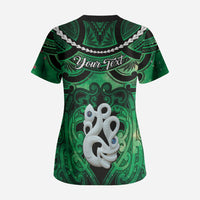 Personalised Maori Matariki Manaia Kakariki Scrub Top Maori Kowhaiwhai Pattern Galaxy