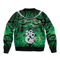 Personalised Maori Matariki Manaia Kakariki Sleeve Zip Bomber Jacket Maori Kowhaiwhai Pattern Galaxy