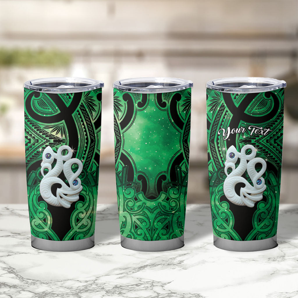 Personalised Maori Matariki Manaia Kakariki Tumbler Cup Maori Kowhaiwhai Pattern Galaxy LT01 - Polynesian Pride