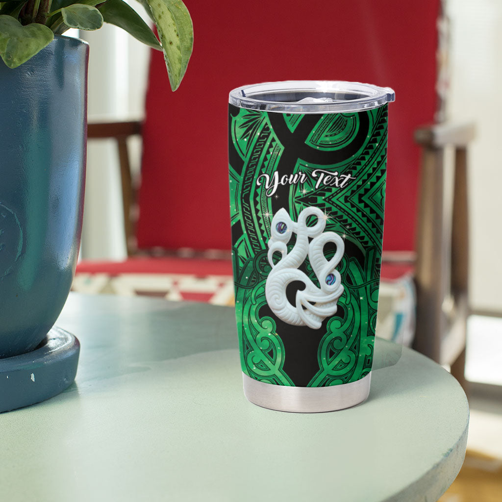 Personalised Maori Matariki Manaia Kakariki Tumbler Cup Maori Kowhaiwhai Pattern Galaxy LT01 - Polynesian Pride