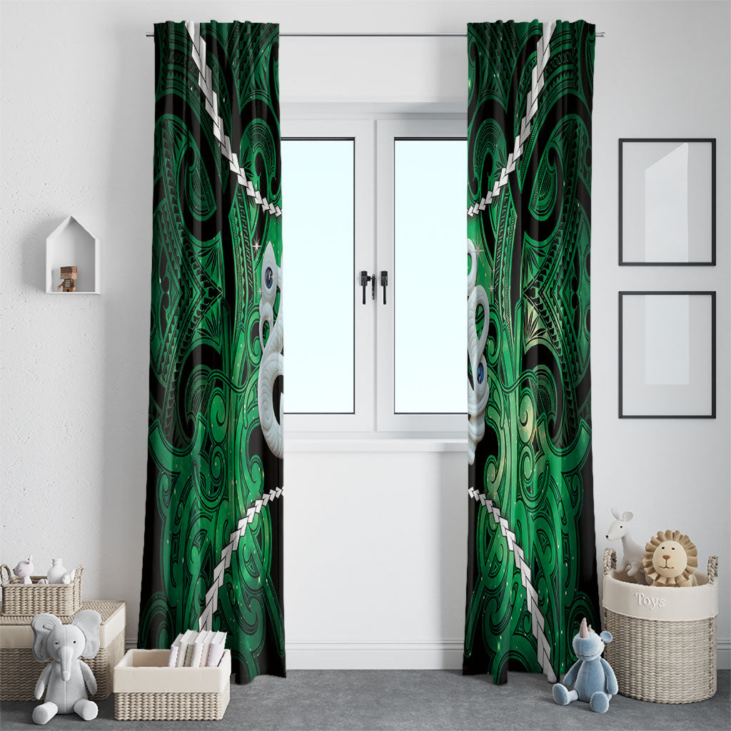 Maori Matariki Manaia Kakariki Window Curtain Maori Kowhaiwhai Pattern Galaxy