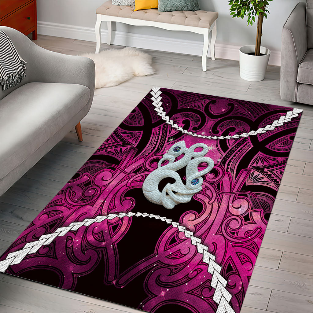 Maori Matariki Manaia Mawhero Area Rug Maori Kowhaiwhai Pattern Galaxy