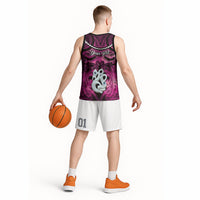 Personalised Maori Matariki Manaia Mawhero Basketball Jersey Maori Kowhaiwhai Pattern Galaxy
