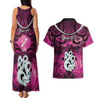 Personalised Maori Matariki Manaia Mawhero Couples Matching Tank Maxi Dress and Hawaiian Shirt Maori Kowhaiwhai Pattern Galaxy LT01 - Polynesian Pride