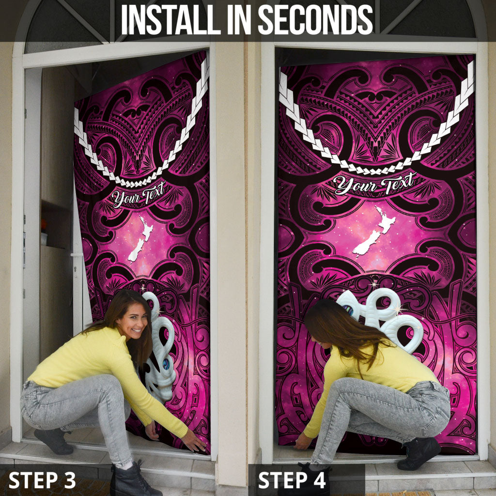 Personalised Maori Matariki Manaia Mawhero Door Cover Maori Kowhaiwhai Pattern Galaxy