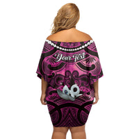 Personalised Maori Matariki Manaia Mawhero Family Matching Off Shoulder Short Dress and Hawaiian Shirt Maori Kowhaiwhai Pattern Galaxy LT01 - Polynesian Pride