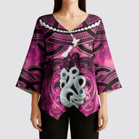 Personalised Maori Matariki Manaia Mawhero Kimono Sleeve Blouse Maori Kowhaiwhai Pattern Galaxy